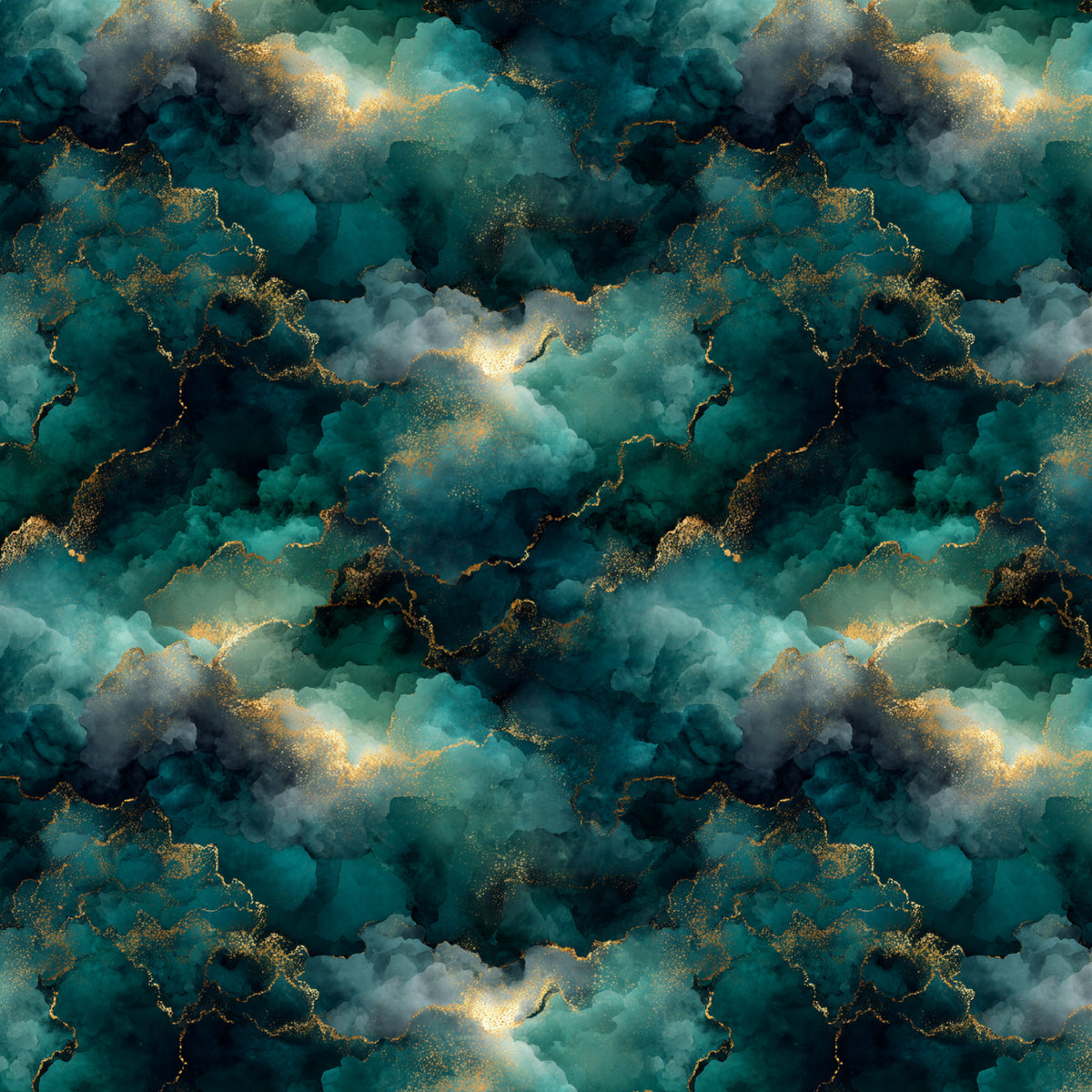 Deep Lagoon Gold Clouds artwork at the supplied scale for a nominal 60 x 60 cm reference panel.
