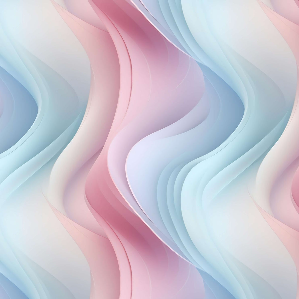 Blush and Blue Ribbon Waves artwork at the supplied scale for a nominal 60 x 60 cm reference panel.