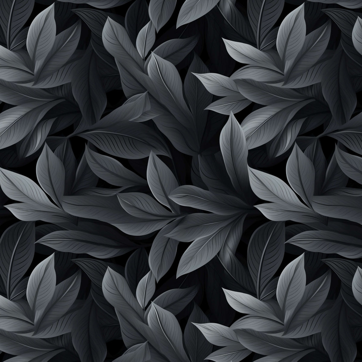 Charcoal Leaf Canopy artwork at the supplied scale for a nominal 60 x 60 cm reference panel.