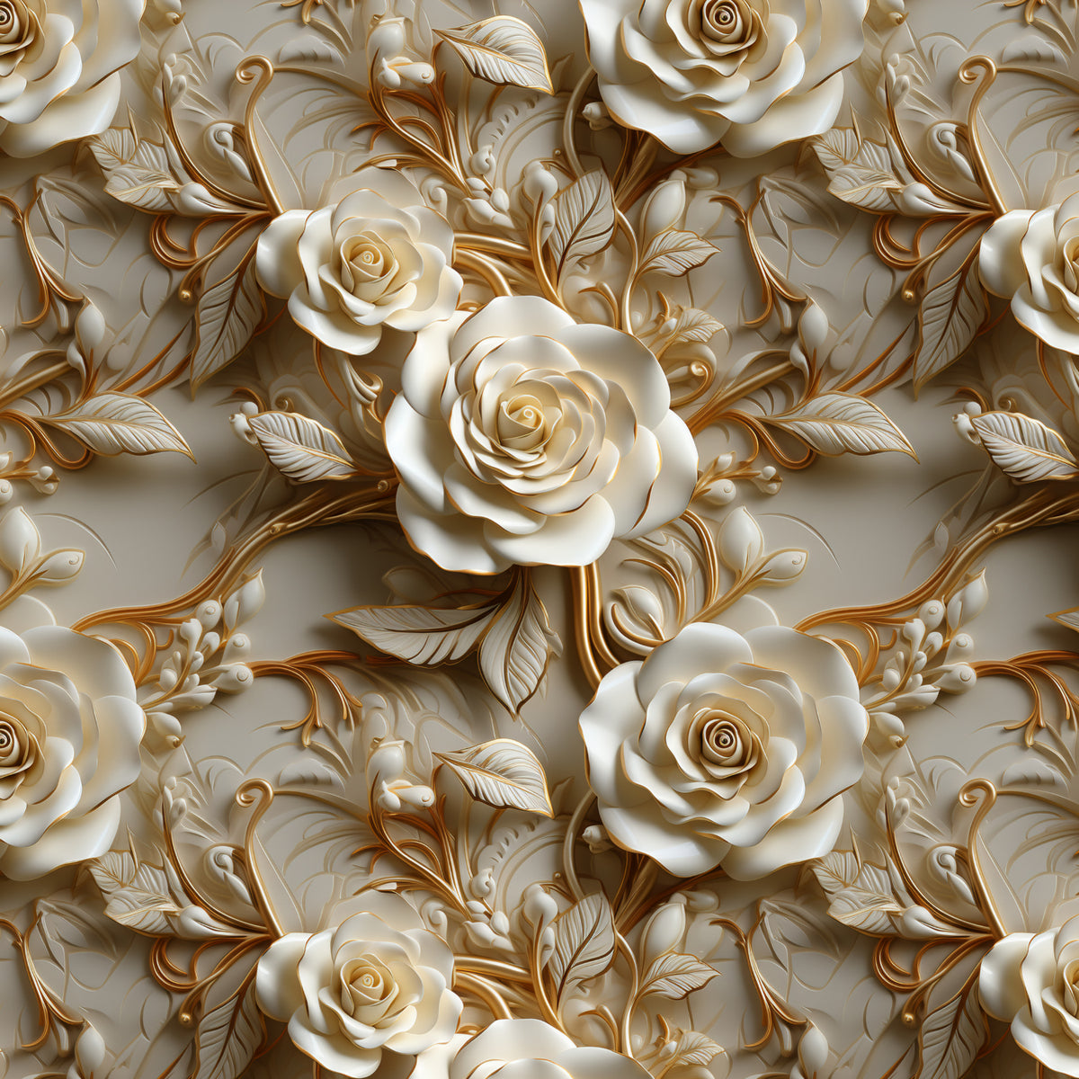 Champagne Rose Scrollwork artwork at the supplied scale for a nominal 60 x 60 cm reference panel.