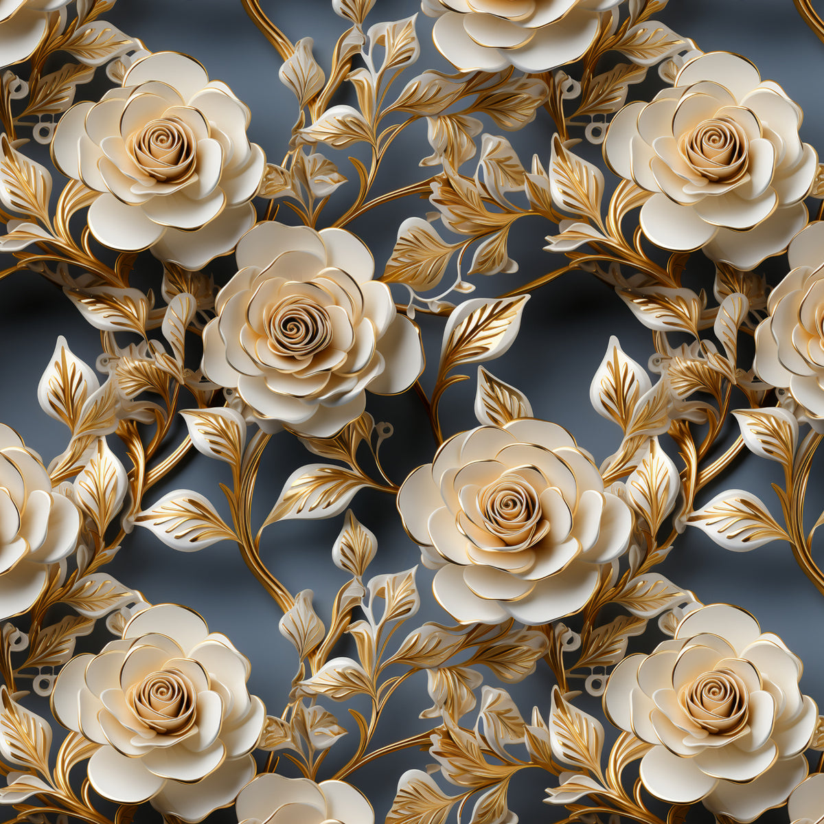 Champagne Roses on Slate artwork at the supplied scale for a nominal 60 x 60 cm reference panel.