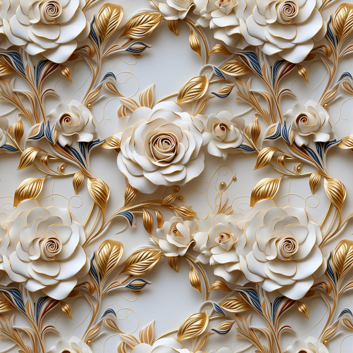 Champagne Rose and Feather Scroll artwork at the supplied scale for a nominal 60 x 60 cm reference panel.