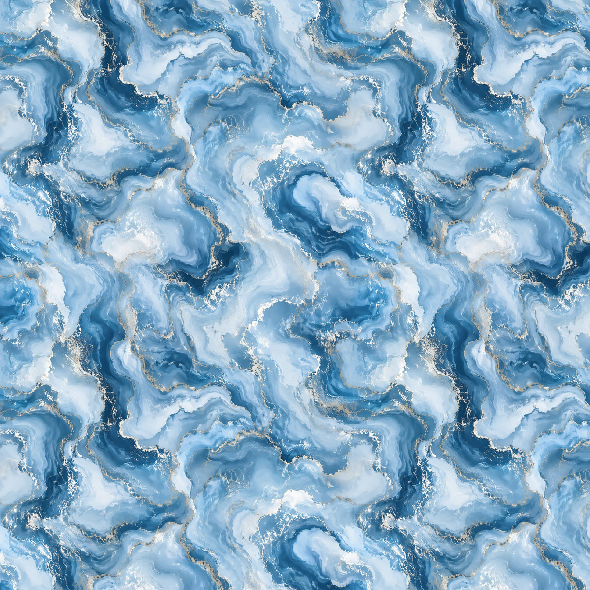 Blue Surf Agate artwork at the supplied scale for a nominal 60 x 60 cm reference panel.