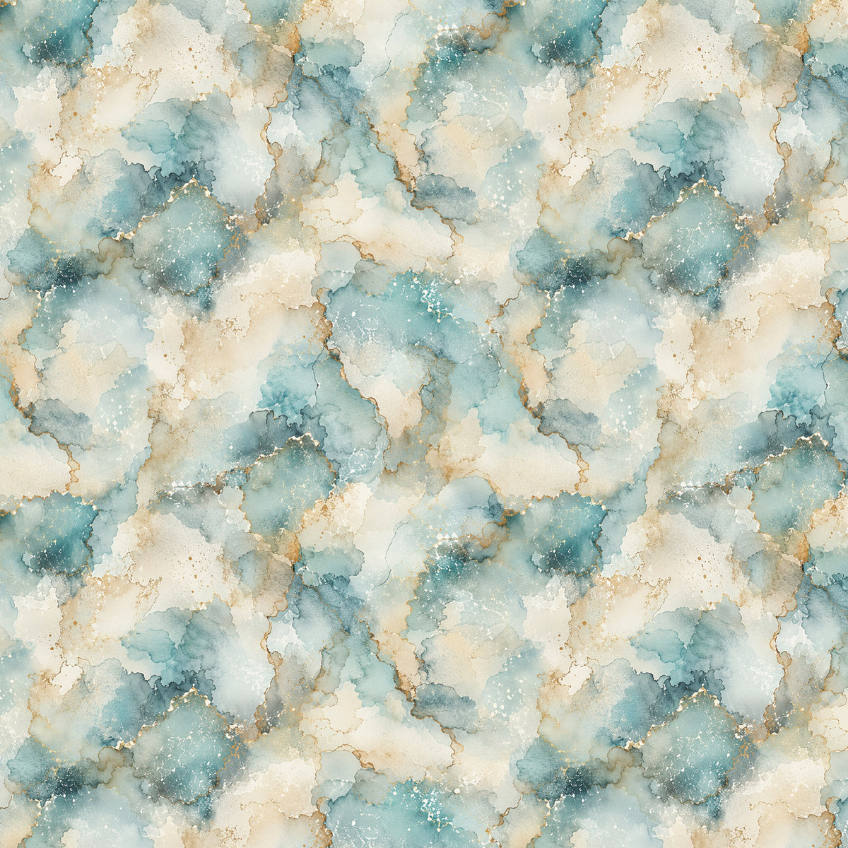 Aqua Sand Ink Clouds artwork at the supplied scale for a nominal 60 x 60 cm reference panel.