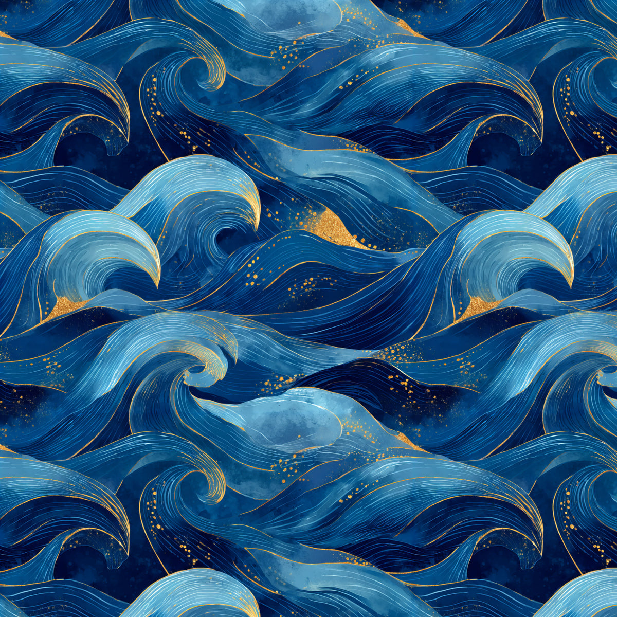 Azure Golden Surf artwork at the supplied scale for a nominal 60 x 60 cm reference panel.