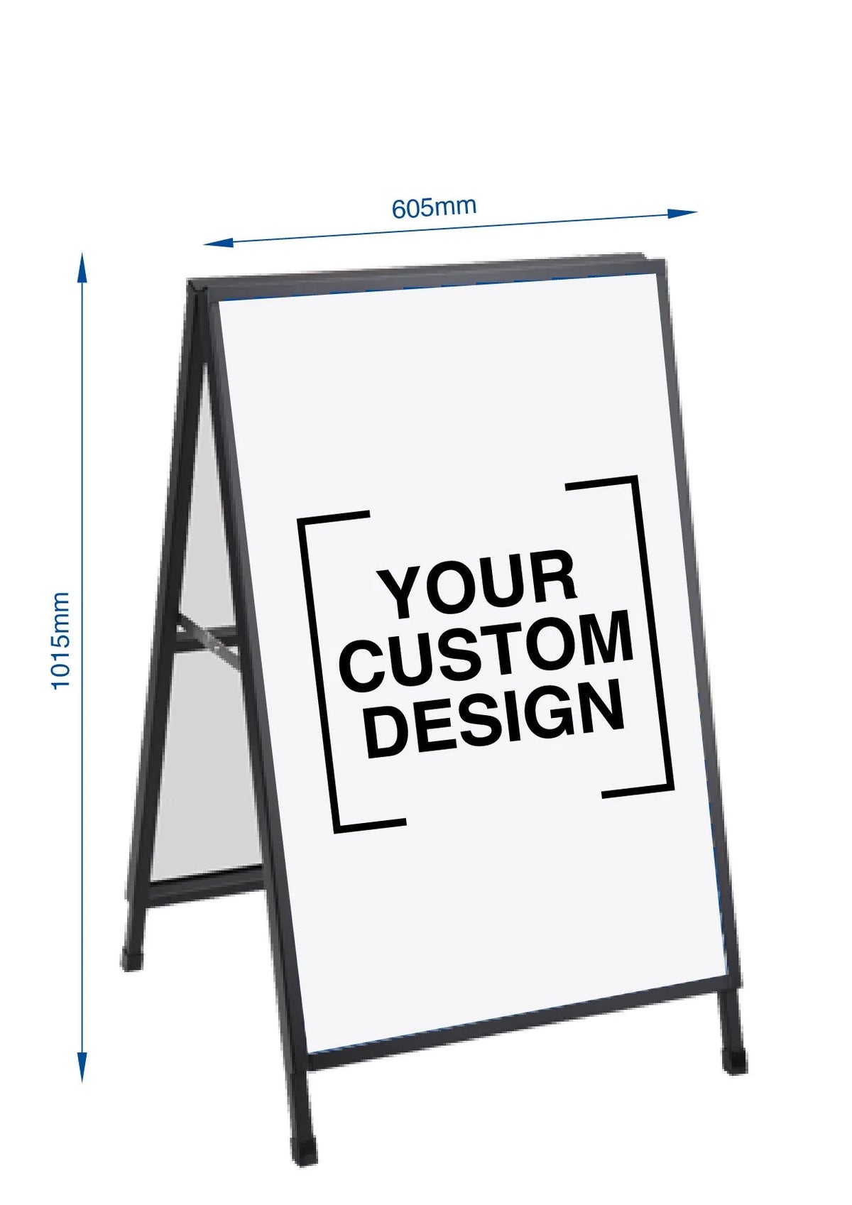 Lightweight A-frame shown with 600 x 900 mm custom sign insert