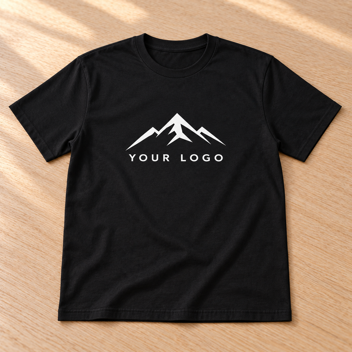 business shirt men black with Your Logo sample branding — illustrative custom design