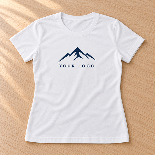 business shirt women white with Your Logo sample branding — illustrative custom design
