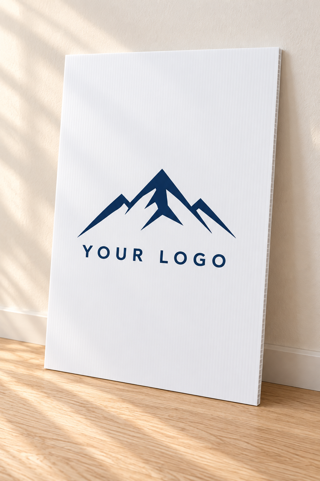 business sign corflute with Your Logo sample branding — illustrative custom design