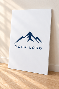 business sign corflute with Your Logo sample branding — illustrative custom design