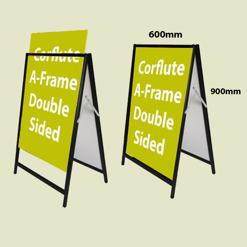 Double-sided corflute A-frame signage 600 x 900 mm