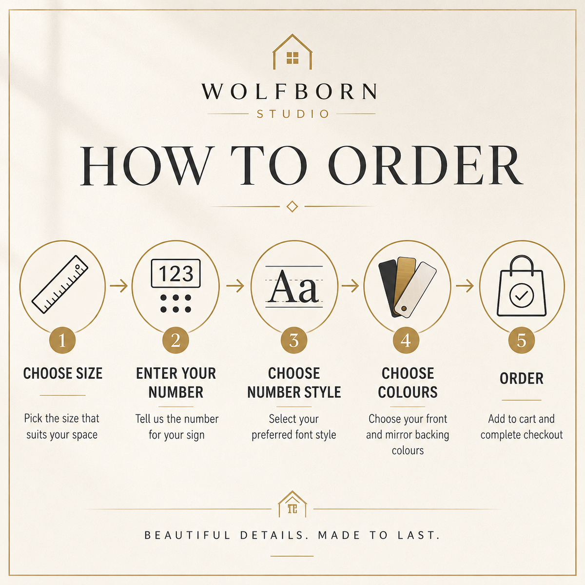 How to order a personalised Wolfborn Studio house number sign