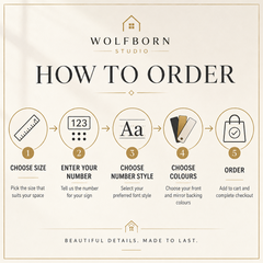 How to order a personalised Wolfborn Studio house number sign